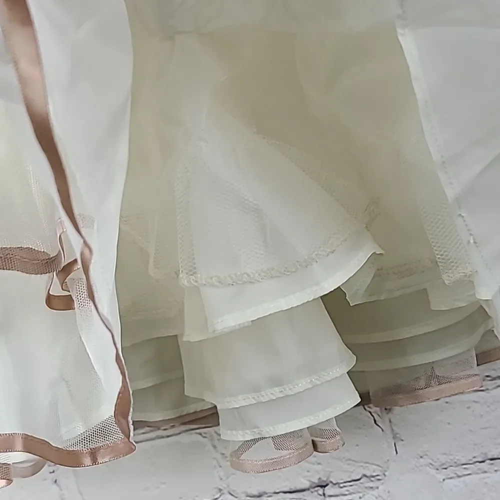 Rare Editions Baby Girls Formal Dress Lace Satin Ribbon Frilly Mesh Tulle Ruffle